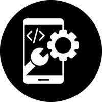 icono de vector de desarrollo de aplicaciones