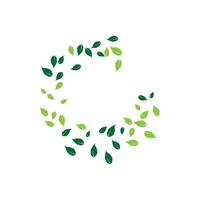 green leaf ecology nature element vector icon