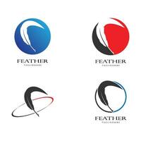 pluma logo vector modelo ilustración diseño