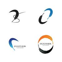 feather logo vector template illustration design