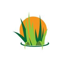 Grass logo vector template