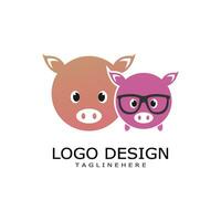 pig logo vector template