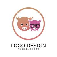 pig logo vector template