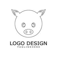 cerdo logo vector modelo