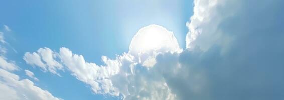 ai generado azul cielo antecedentes con blanco mullido nubes foto