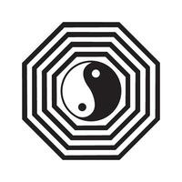 yin yang icono logo vec colina diseño modelo vector