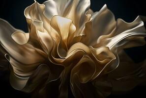AI generated Abstract luxury fabric background. Luxury beige abstract fabric backdrop. Creases of satin, silk, and Smooth elegant cotton photo