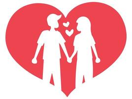 Romantic People Silhouette Valentine Day vector