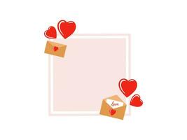 Frame Heart Background Valentines Day vector