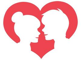 Romantic People Silhouette Valentine Day vector