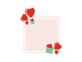 Valentines Day Frame Heart Background vector