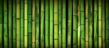 AI generated Natural green bamboo background. photo