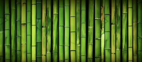 AI generated Natural green bamboo background. photo