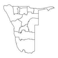 Namibia con administrativo divisiones vector ilustración.