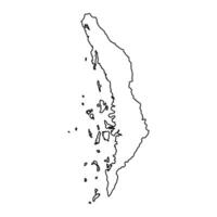 tanintharyi estado mapa, administrativo división de myanmar. vector ilustración.