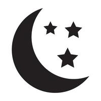 Luna y estrella icono logo vector diseño modelo