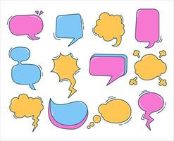 A collection of vector speech and thought communication bubbles