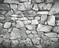 AI generated gray background, in the photo an old stone wall made of large stones