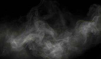 AI generated Abstract powder or smoke effect isolated on black background photo