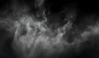 AI generated Abstract powder or smoke effect isolated on black background photo