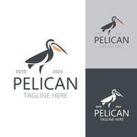 Pelican bird silhoutte vintage logo vector illustration template icon graphic design