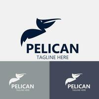 Pelican bird silhoutte vintage logo vector illustration template icon graphic design