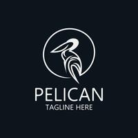 Pelican bird silhoutte vintage logo vector illustration template icon graphic design