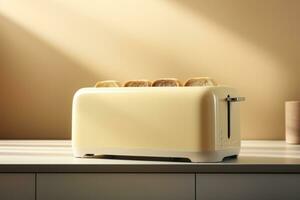 AI generated a toaster with bread and bread with blueberry jam photo