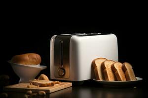 AI generated a toaster with bread and bread with blueberry jam photo