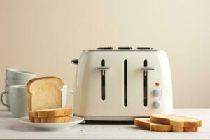 AI generated a toaster with bread and bread with blueberry jam photo