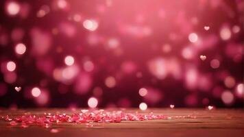 AI generated Abstract pink bokeh background. Valentine's Theme. Valentine's day background. photo