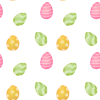 seamless pattern with plants, branches, eggs. happy Easter greeting card. bright cute Clipart, Paschal illustration on transparent background in watercolor style. Christian church holiday Easter png