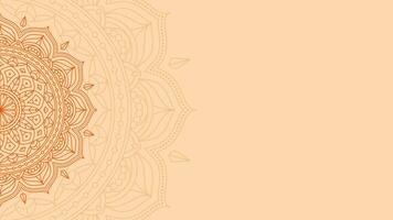 Opulent Lotus Harmony Of Orange Peel Simple Background Decorated with Intricate Mandala Lines Vector Design