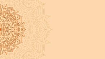 Opulent Lotus Harmony Of Orange Peel Simple Background Decorated with Intricate Mandala Lines Vector Design