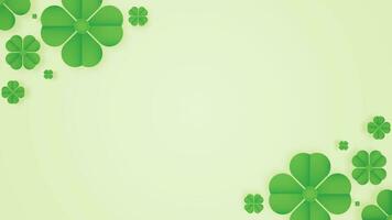 Light Shell Haven Blank Horizontal Vector Background Design Decorated With A Simple Clover Leaves Border