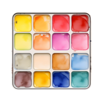 AI generated Watercolor Paint Set on transparent background PNG image