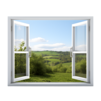 AI generated open window on transparent background PNG image