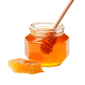 AI generated Jar of Honey with Honeycomb on transparent background PNG image