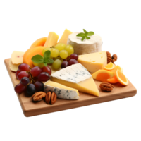 ai generiert Gourmet Käse Teller auf transparent Hintergrund png Bild