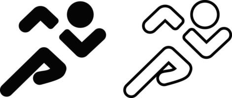 Running sport man icon in flat line set. isolated on Containing runner, race, finish, boy stick figure running fast and jogging elements. symbol Vector for apps and website