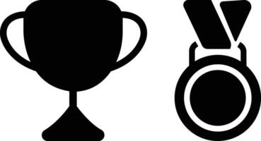 Premium award icon in flat style set. isolated on achievement Trophy cup Winner Victory cup icon. symbol First place cup. Minimalistic hipster medal vector for apps, web