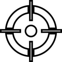 Target Icon in trendy line style isolated on Aim for design, logo Target and Goal icons. Symbol of a gun sight, purpose with a arrow in the middle. vector for apps web