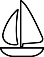 boat or ship icon in line trendy style. isolated on  use symbol for sports Sailboat sign. vector for apps and website