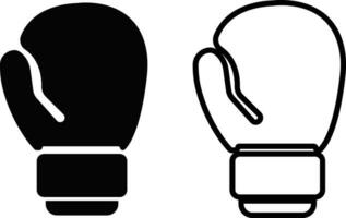 boxing gloves icon in flat, line style set. isolated on sign, symbol, logo, design Protective hand glove use in sports. vector for apps and website