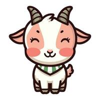 cute goat with horn vector