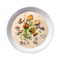 ai généré assiette de palourde chaudrée soupe sur transparent Contexte png image