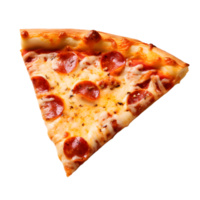 AI generated Slice of New York Style Pizza on transparent background PNG image