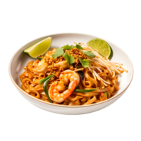 AI generated Pad Thai Noodles on transparent background PNG image