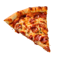 AI generated Slice of New York Style Pizza on transparent background PNG image