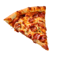 AI generated Slice of New York Style Pizza on transparent background PNG image